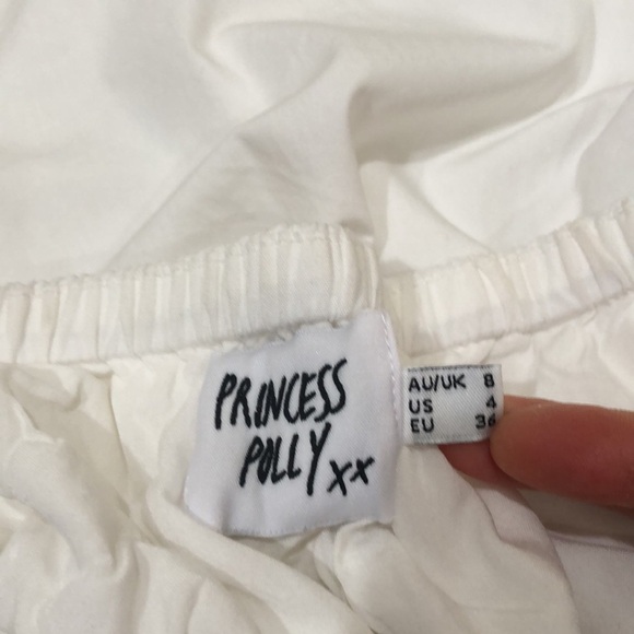 Princess Polly Dress Size US 4 White Puff Sleeve Cut Out Mini - Picture 5 of 9